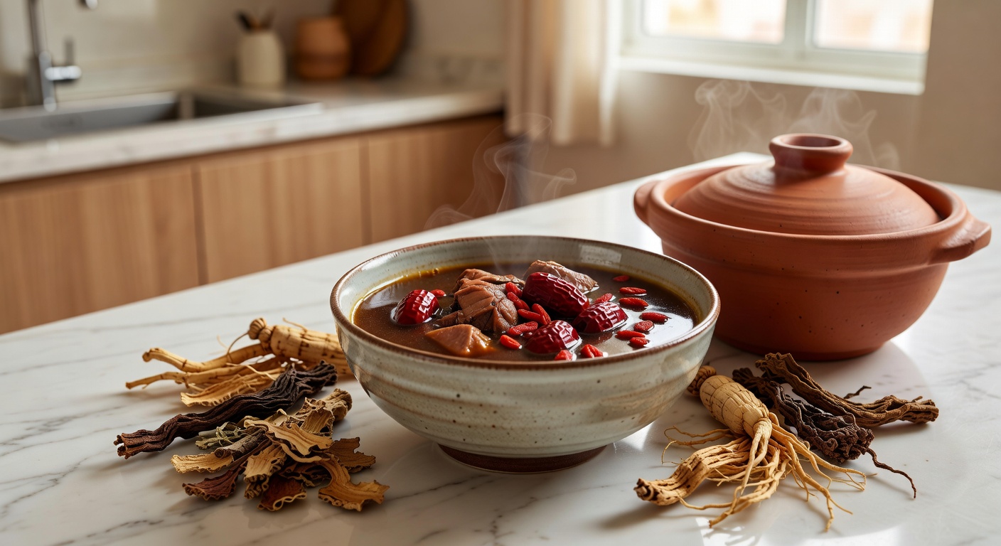 TCM herbal decoction and black chicken soup for post-miscarriage recovery nourishment